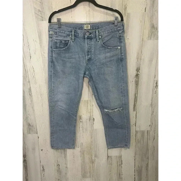 Citizens of Humanity Emerson Boyfriend Jeans Size 27 Light Wash Distressed - Picture 2 of 12